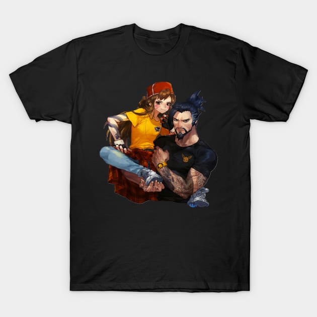 D.Va and Hanzo T-Shirt by Hideontank